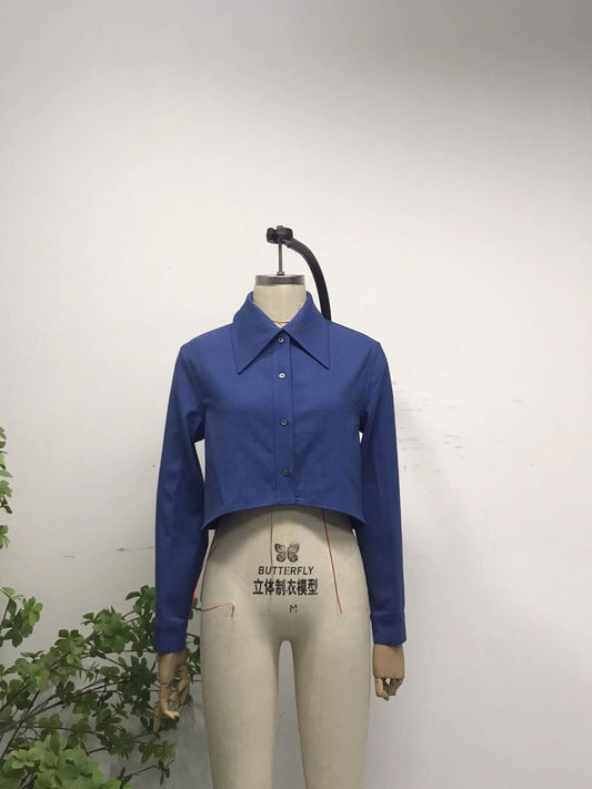 Warped Collared Short Button Up — Kensington Blue